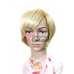 Peruca din fibra sintetica PB049 par scurt drept Blond Deschis Mixt